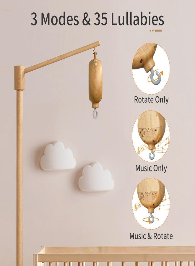 FEISIKE Baby Crib Mobile Arm with Music Box Spin Motor, 57.4 Inch Mobile Arm for Crib Wooden Nursery Decor Hanger Holder for DIY Mobile - Image 3